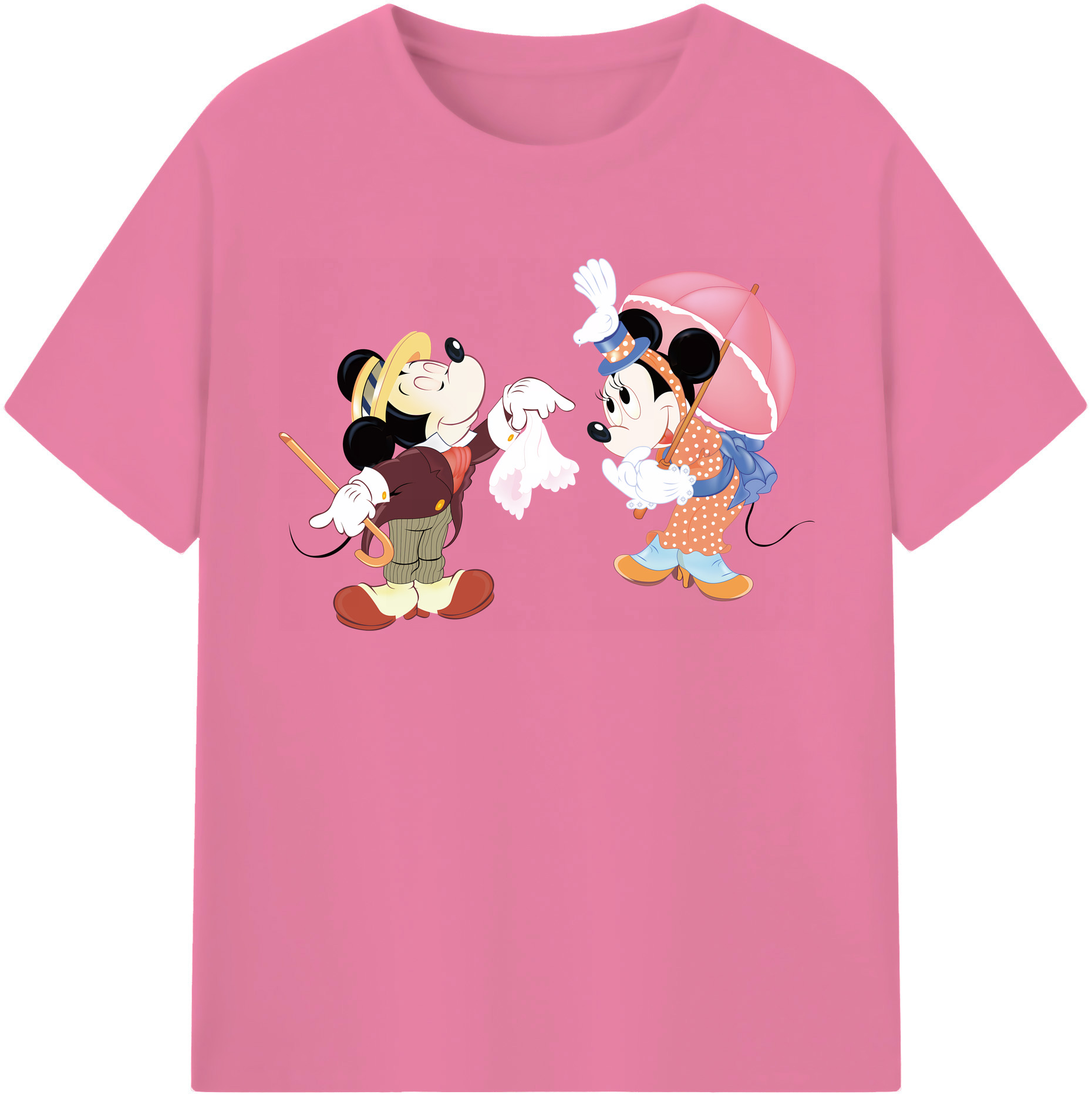 （画像用） ミッキーマウス Mickey Mouse 綿100％半袖Tシャツ（フロントプリント）